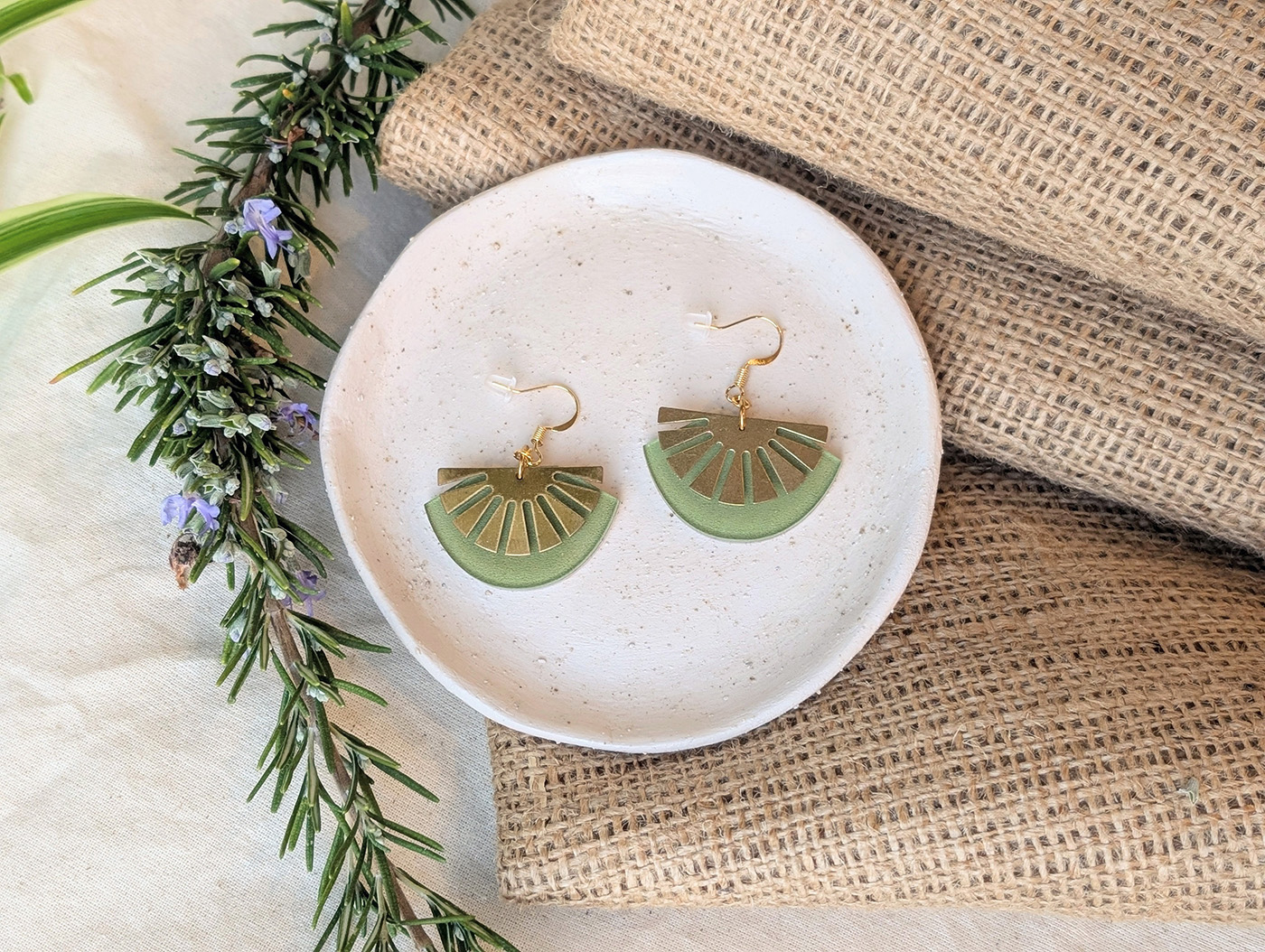 Sunset Statement Earrings – Brass Art Deco Earrings