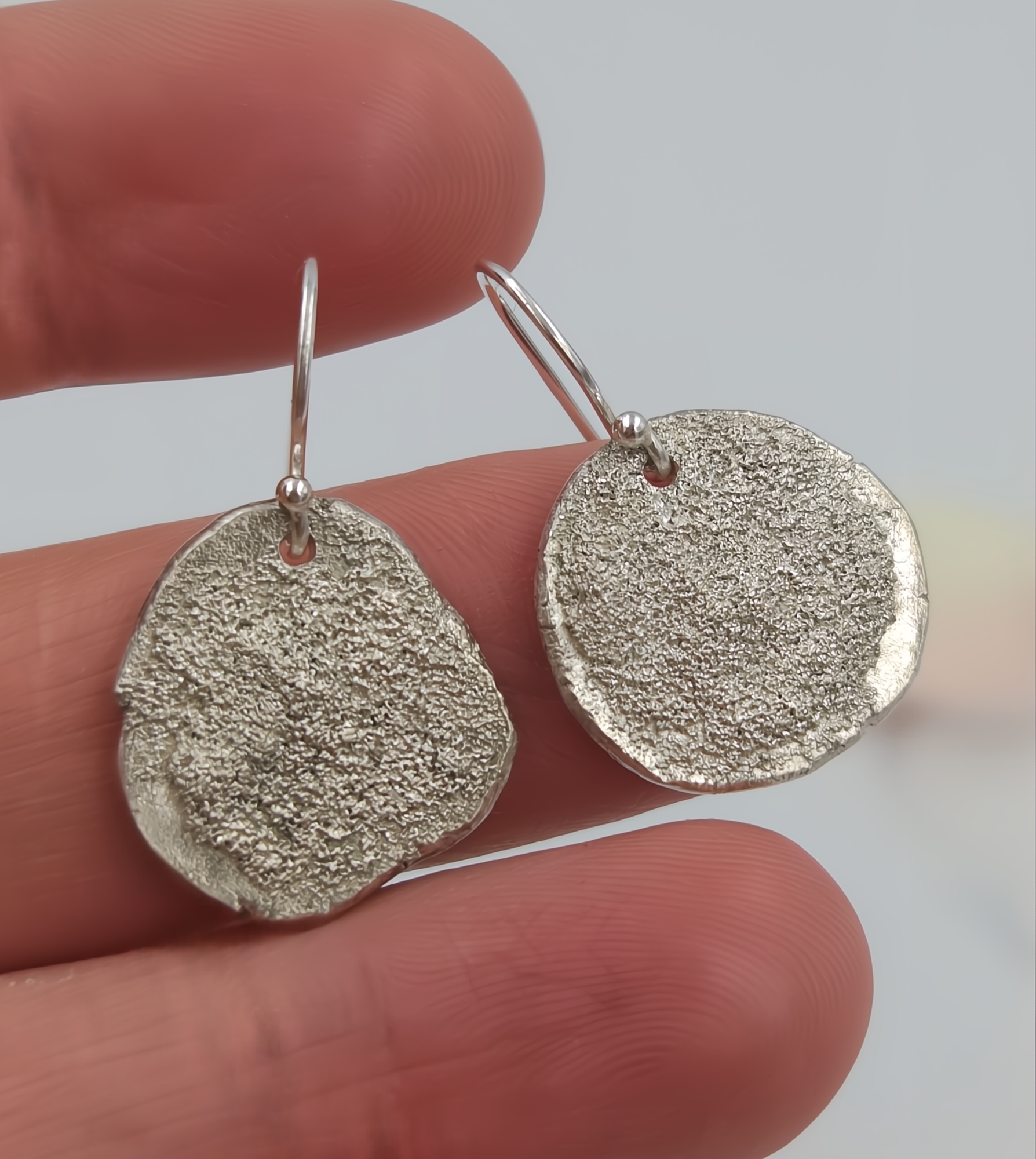 Molten Silver Dust Drop Earrings
