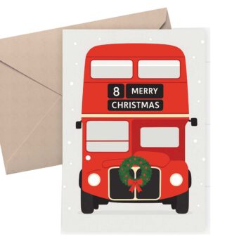 London Number 8 bus Christmas card