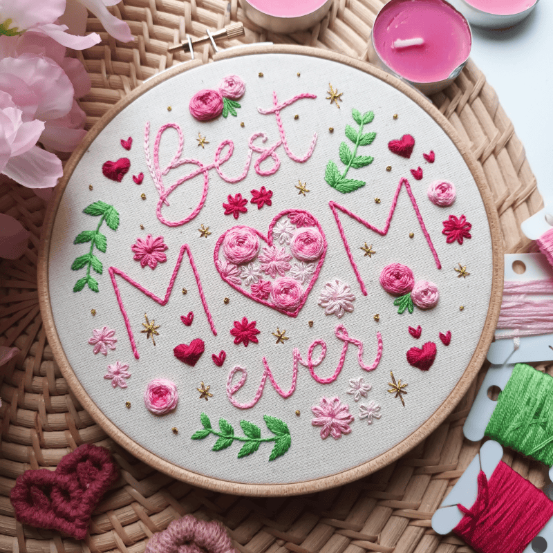 DIY embroidery kit for beginners - Best mum ever