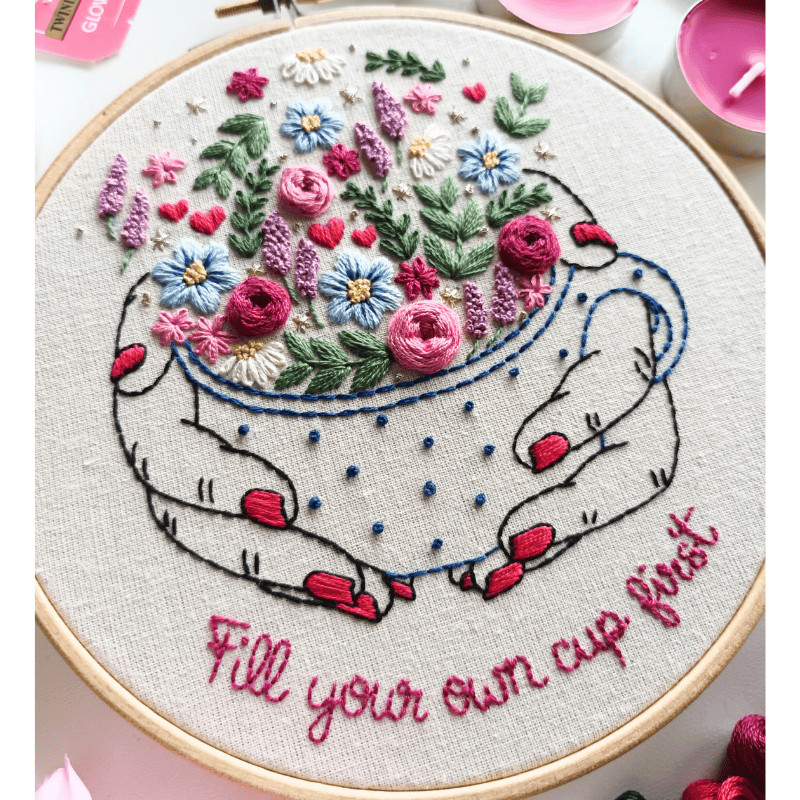 DIY embroidery kit for beginners - Fill your cup