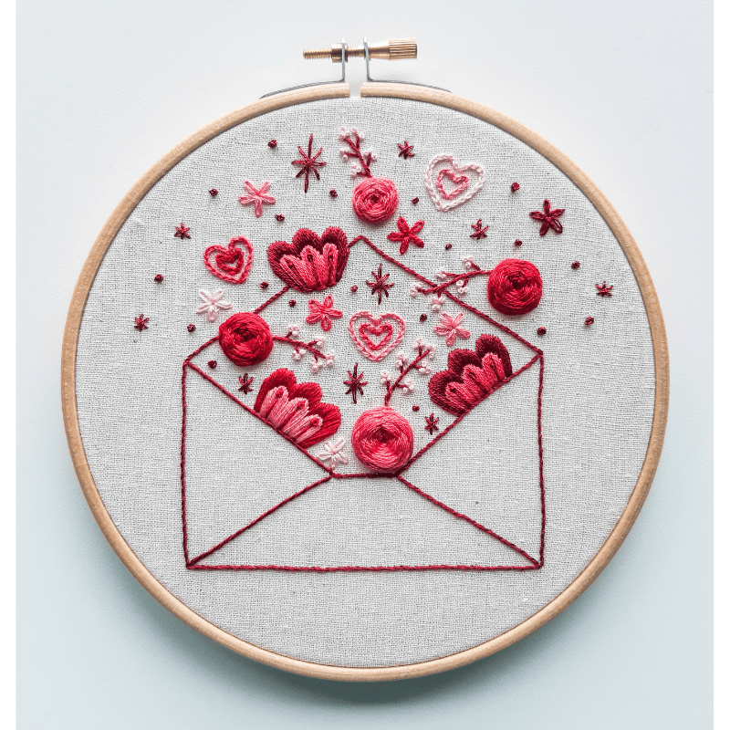 DIY embroidery kit for beginners - Sending love
