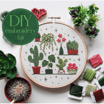 DIY embroidery kit for beginners - Potted plants