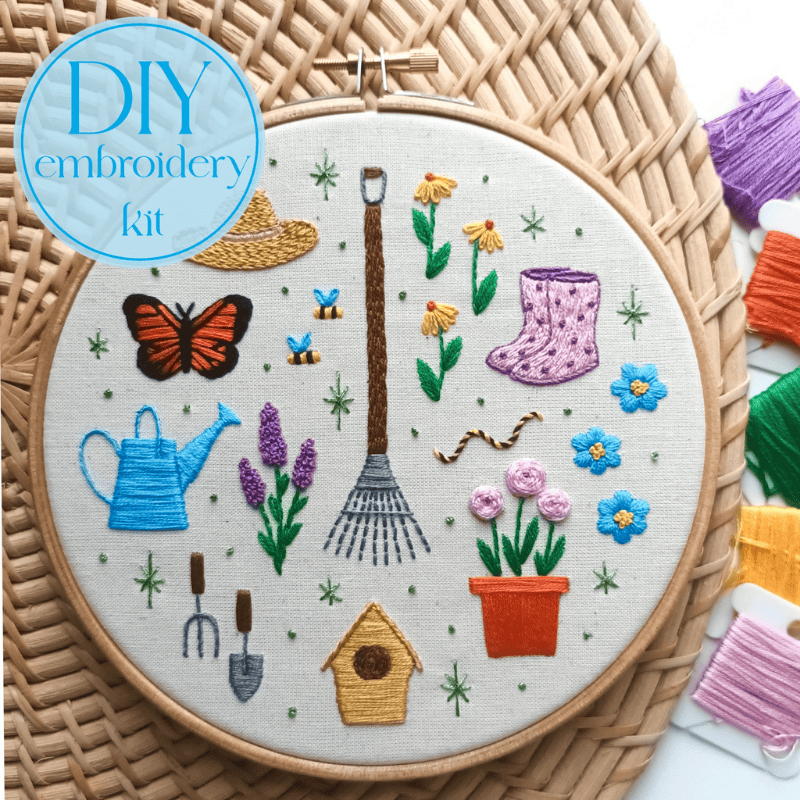 DIY embroidery kit for beginners - Flower garden