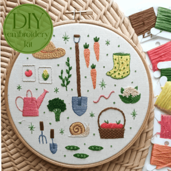 DIY embroidery kit for beginners - Veggie garden
