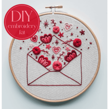 DIY embroidery kit for beginners - Sending love