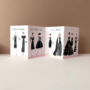 Handmade Concertina Greeting Card- The Evolution Of The Iconic Little Black Dress