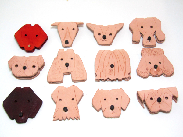 Upcycled Leather Dog Cable Organiser, handmade Cable tidy