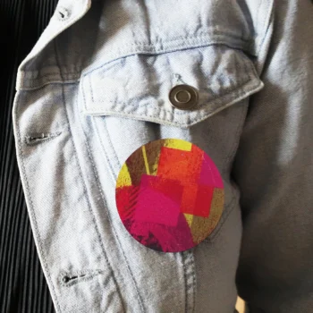 Big Pink Print Brooch - Bold and Unique Statement Piece