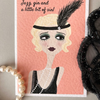 1920s Flapper Greeting Card