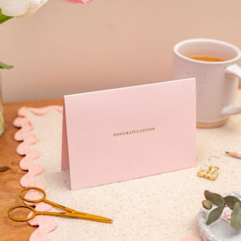 Letterpress Pink Congratulations Celebration Card