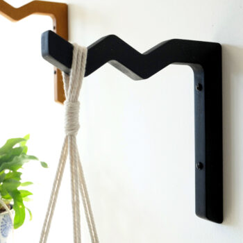 Wall mounted indoor wooden plant hanger